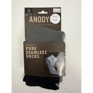 ANODYNE Diabetic Seamless Socks XL Men 13-16 Women 13.5 Quarter Length White